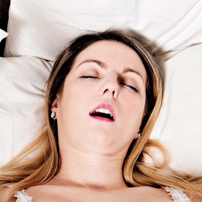 Woman snoring