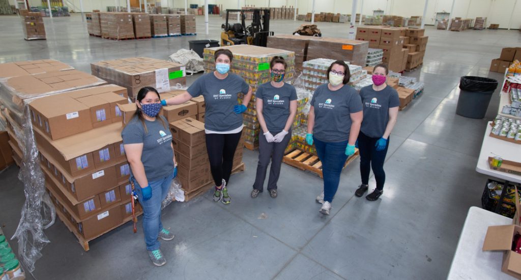 Staff Helping with Food Drive