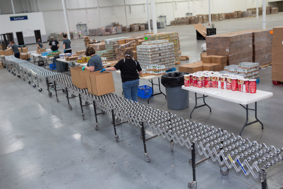 Staff Helping with Food Drive